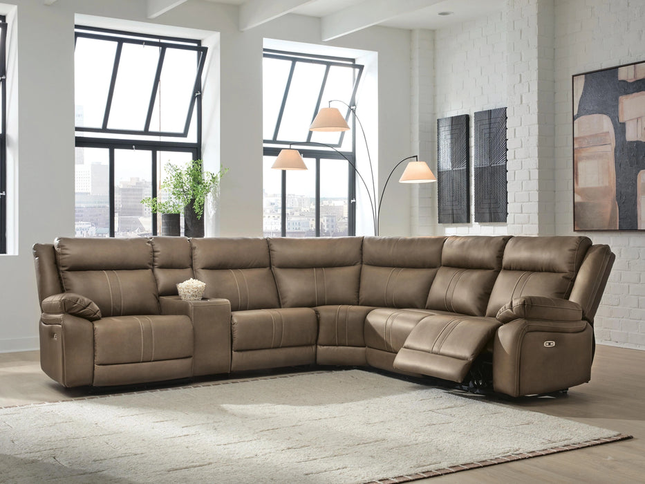 Max-Media Power Reclining Sectional with Audio Console