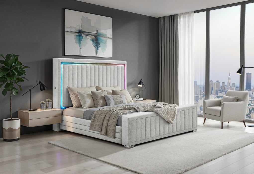Elias Grey Bed with Immersive Sound