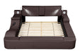 Galaxy Home Zoya Smart Multifunctional Queen Size Bed Made w/ Wood In Brown image