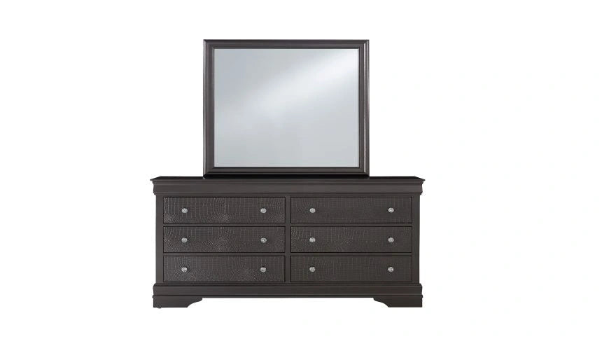 Pompei Bed with LED, Dresser, Mirror and Nightstand