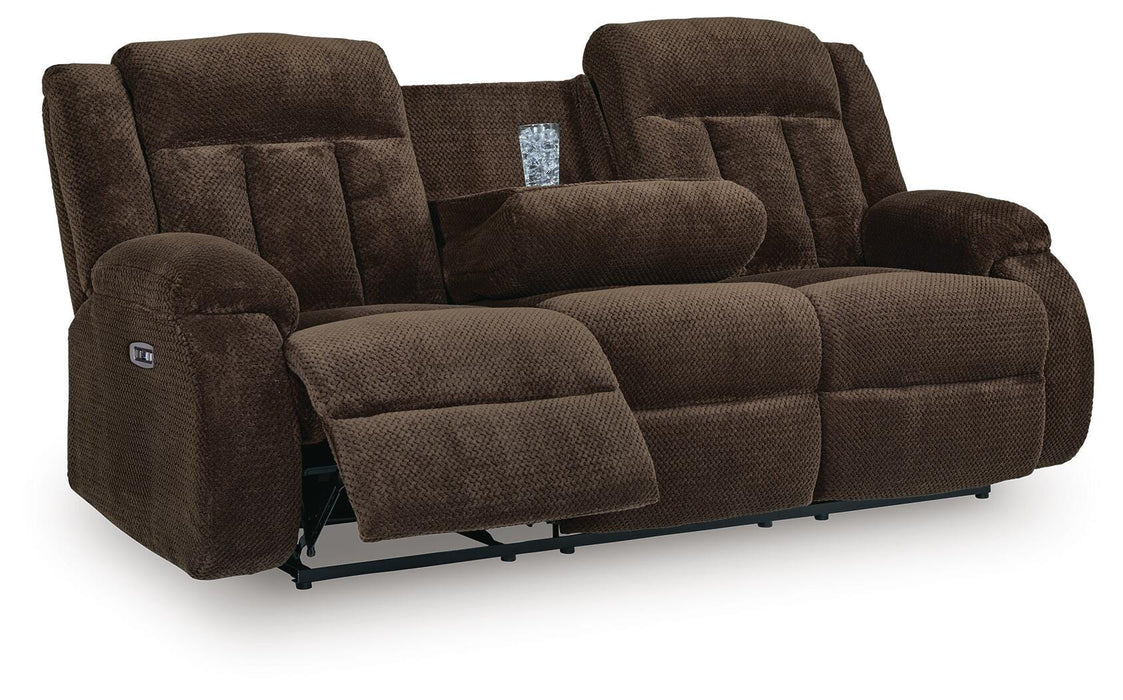 Greely Bend Power Reclining Sofa with Drop Down Table