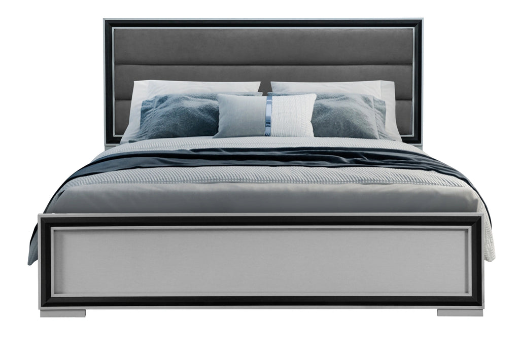 Amelia Grey/Black Bed, Dresser, Mirror and Nightstand