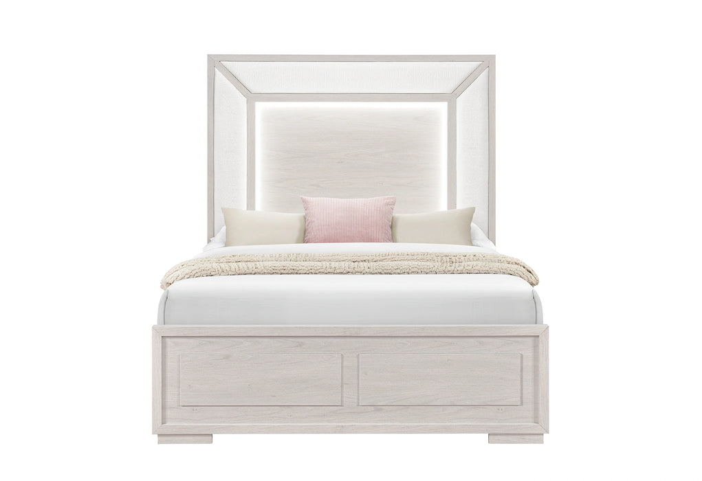 Clara Beige Bed with LED