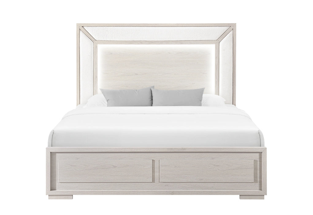Clara Beige Bed with LED