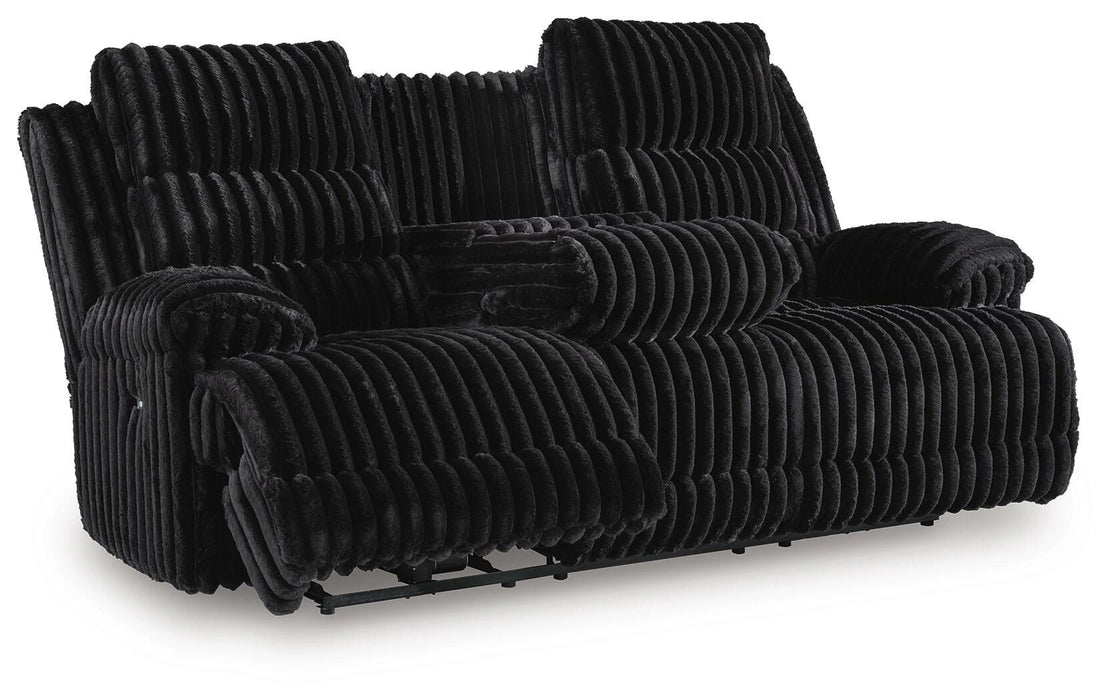Technique Power Reclining Sofa with Drop Down Table