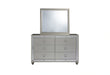 Riley Silver Bed, Dresser, Mirror, Nightstand