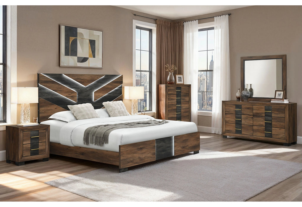 Optimus Brown/Black Bed Group