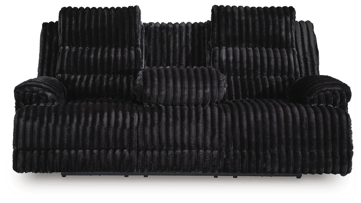 Technique Power Reclining Sofa with Drop Down Table