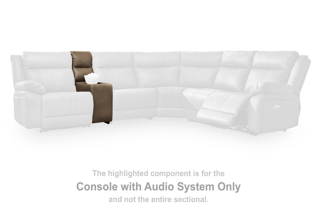 Max-Media Power Reclining Sectional with Audio Consoles