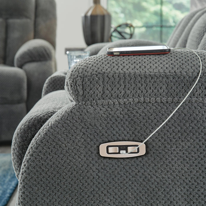 Greely Bend Power Reclining Sofa with Drop Down Table