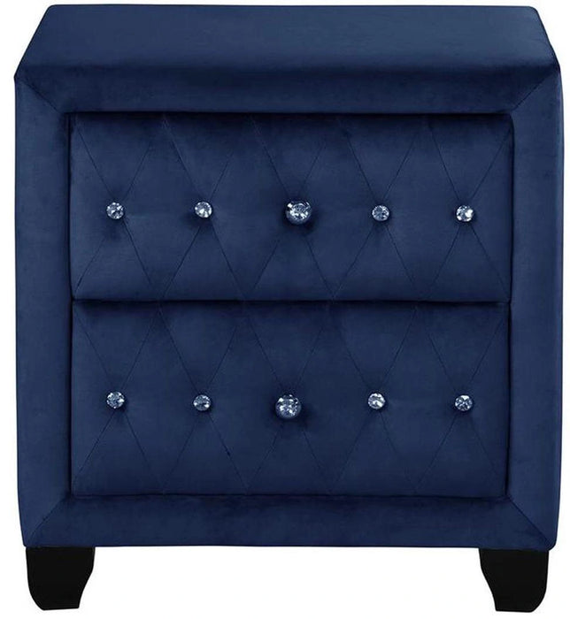 Galaxy Home Sophia 2 Drawer Nightstand in Blue GHF-733569393435