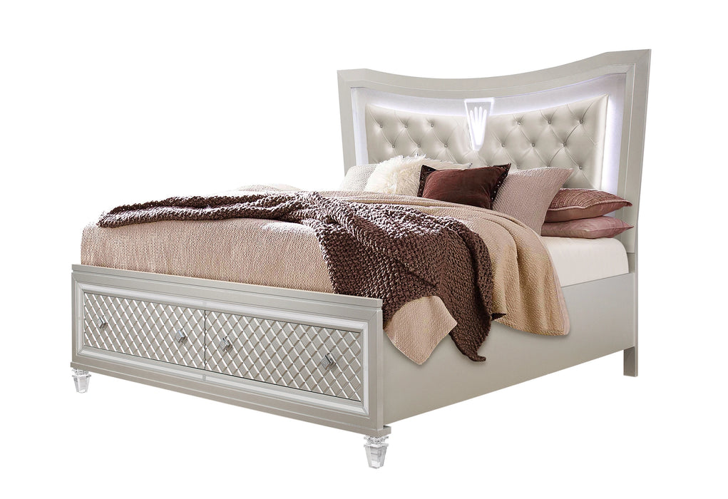 Paris Champagne Bed with LED