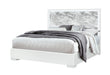 Naomi Silver Marble Bed with LED