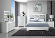 Naomi Silver Marble Bed with LED