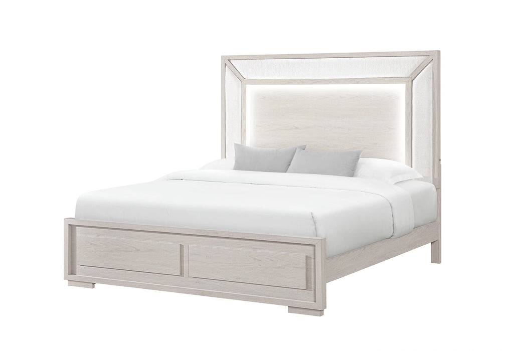 Clara Beige Bed with LED