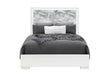 Naomi Silver Marble Bed with LED