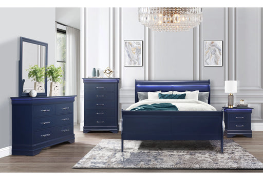 Charlie Bed with LED, Dresser, Mirror, Nightstand