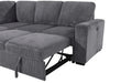 U2660 Grey Sectional W/Pull Out Sofa Bed