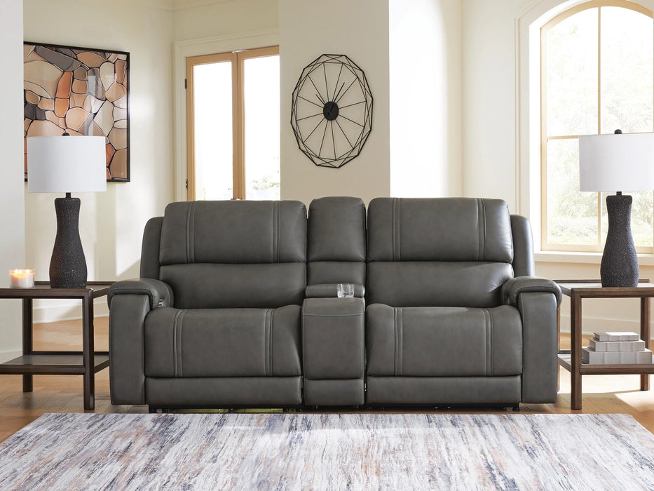 5Z-Harrenhurst Power Reclining Sectional Loveseat with Console