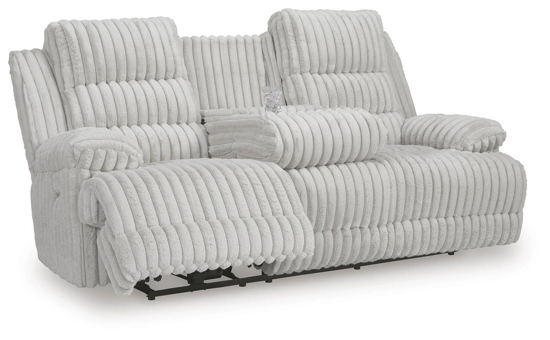 Technique Power Reclining Sofa with Drop Down Table