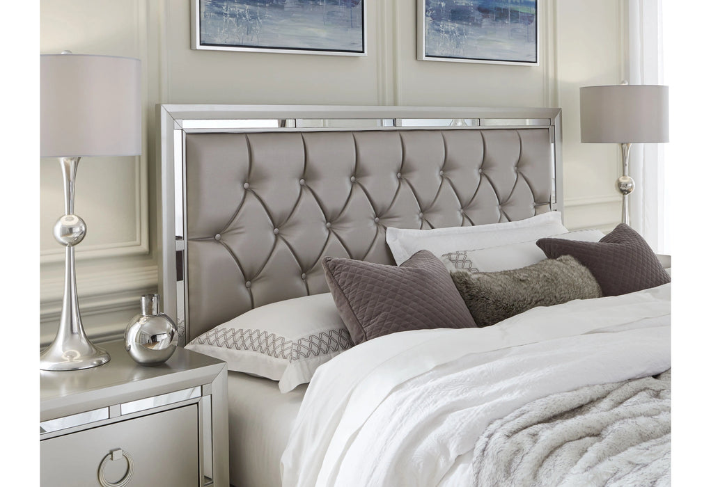 Riley Silver Bed, Dresser, Mirror, Nightstand