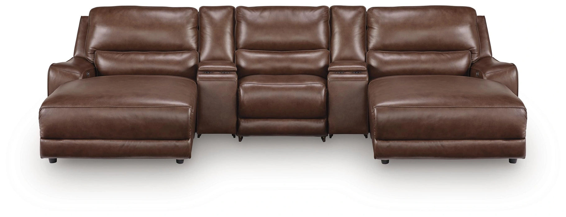 Silverbrooke Reclining Sectional with Double Chaise and Storage Consoles