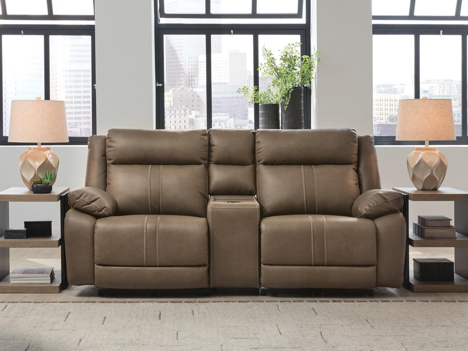 Max-Media Power Reclining Sectional Loveseat with Audio Console