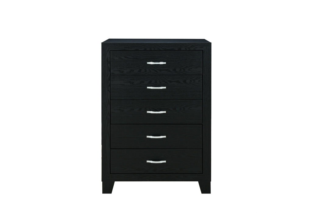 Reid Black Bed Group with LED