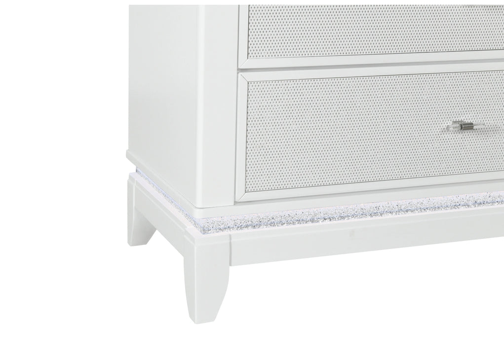 Alina White Bed Group with LED