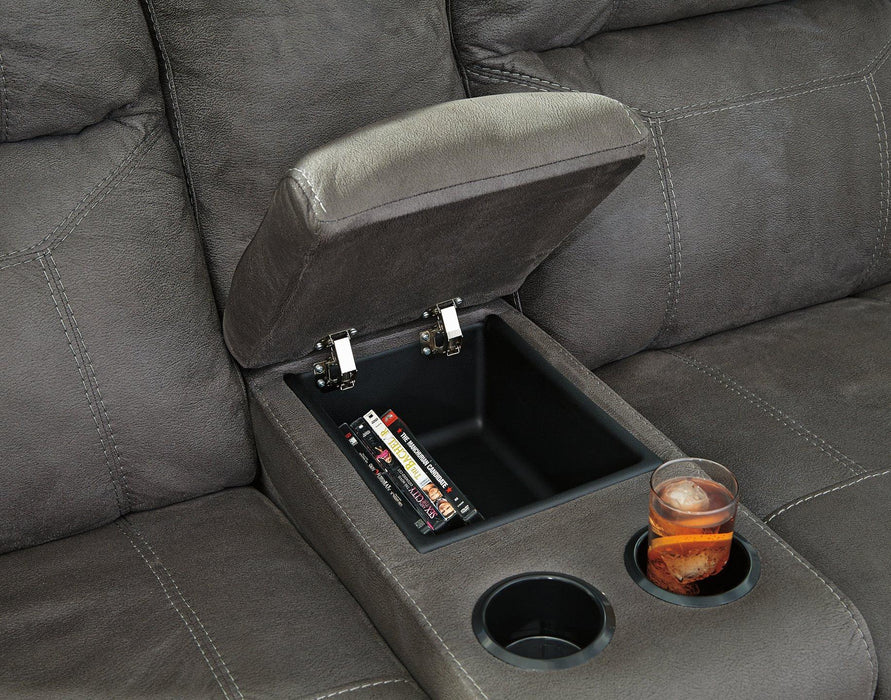 Austere Reclining Loveseat with Console