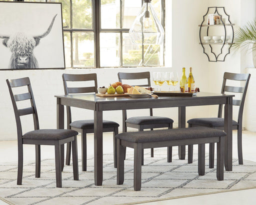 Bridson Dining Table and Chairs with Bench (Set of 6) - Smart Rent To Own (PA) - Multi Location