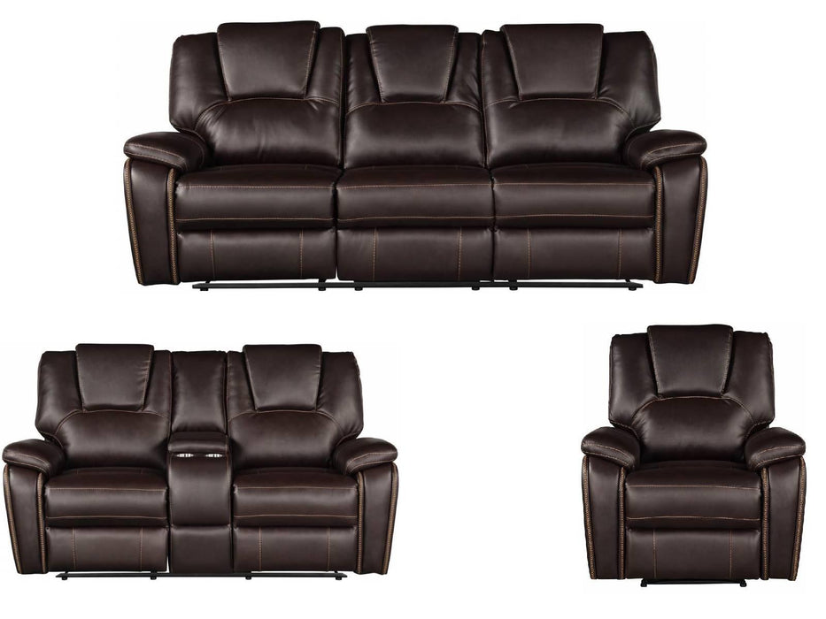 Galaxy Home Hong Kong Reclining Loveseat in Brown GHF-733569398461