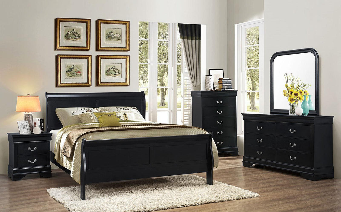 Galaxy Home Louis Phillipe 6 Drawer Dresser in Black GHF-808857914866