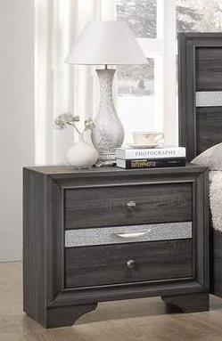 Galaxy Home Matrix 3 Drawer Nightstand in Gray GHF-808857668363 image