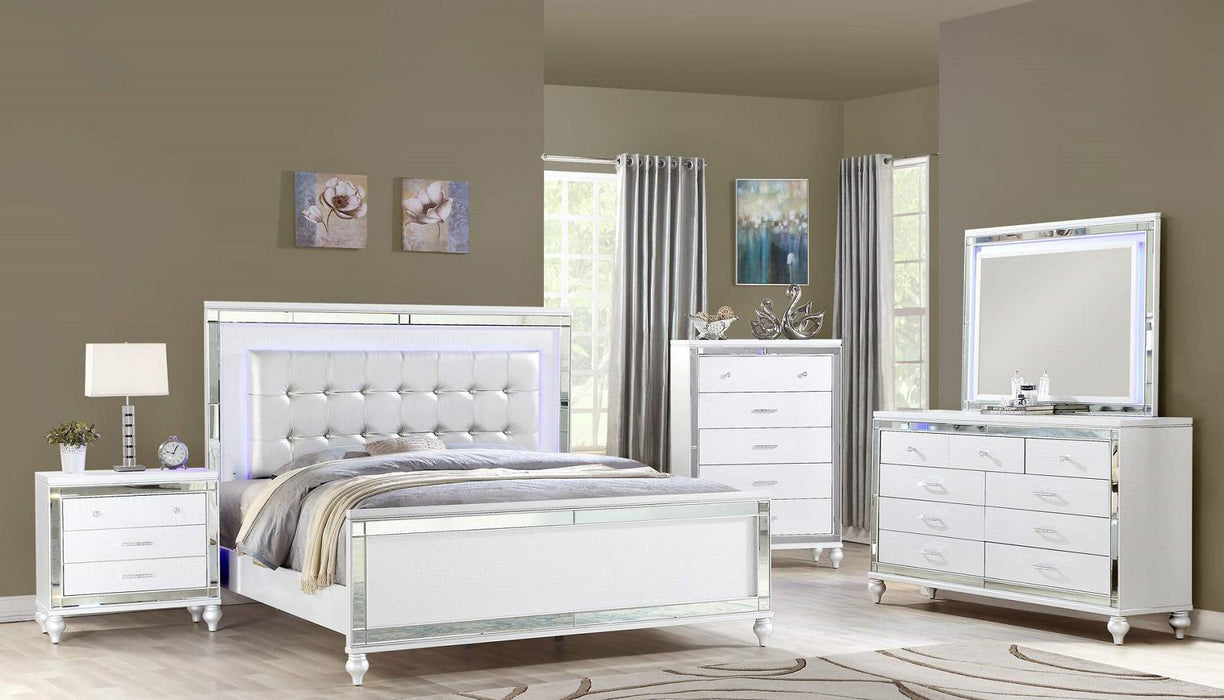 Galaxy Home Sterling Full Panel Bed in White GHF-808857960030