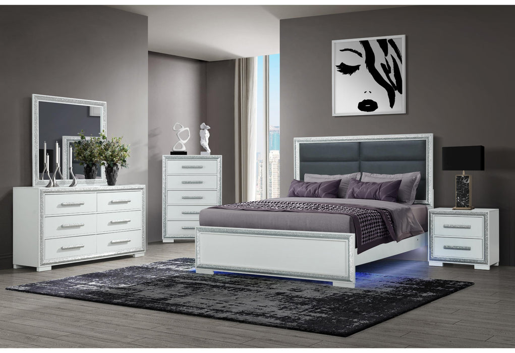 ANDROS SILVER QUEEN BED GROUP W/LED image