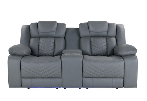 U7069 GREY 10 PWR CON REC LOVESEAT WITH LED AND IMMERSIVE SOUND - Smart Rent To Own (PA) - Multi Location