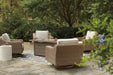 Beachcroft Beachcroft Fire Pit Table with Four Nuvella Swivel Lounge Chairs - Smart Rent To Own (PA) - Multi Location