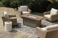 Beachcroft Beachcroft Fire Pit Table with Four Nuvella Swivel Lounge Chairs - Smart Rent To Own (PA) - Multi Location