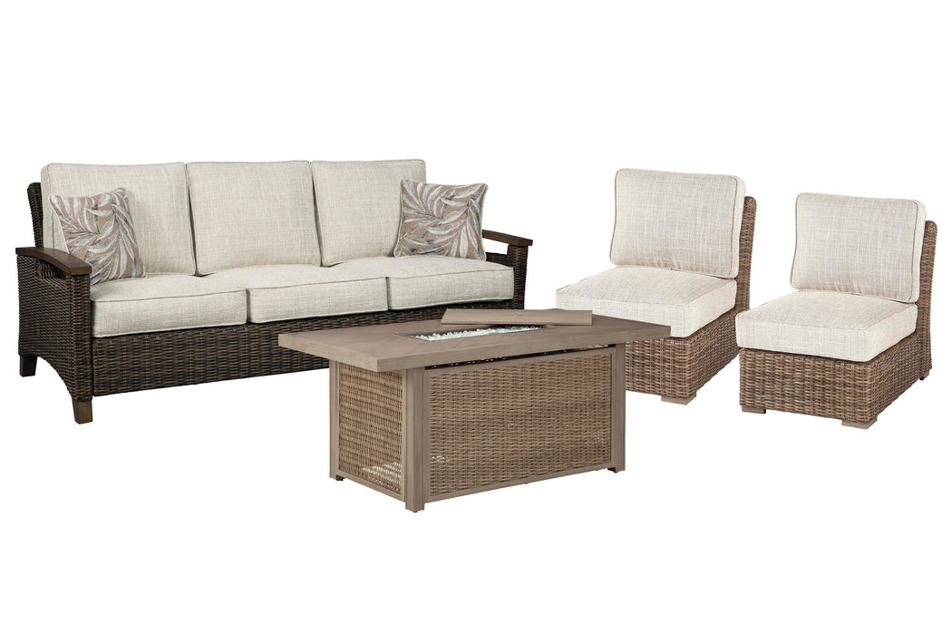 Beachcroft Outdoor Sofa, Lounge Chairs and Fire Pit - Smart Rent To Own (PA) - Multi Location