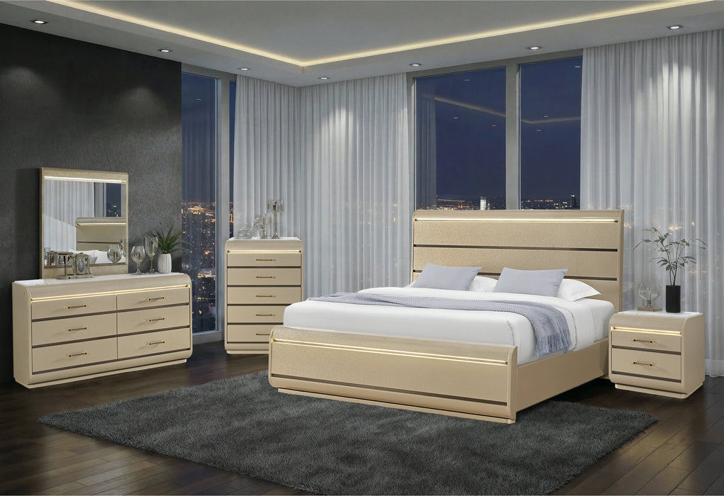 Genesis Gold Bed with LED