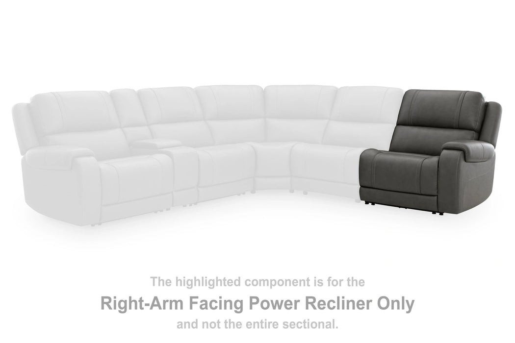 5Z-Harrenhurst Power Reclining Sectional Loveseat with Console