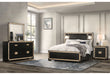 Blake Black/Gold Bed with Lamps, Dresser, Mirror, Nightstand