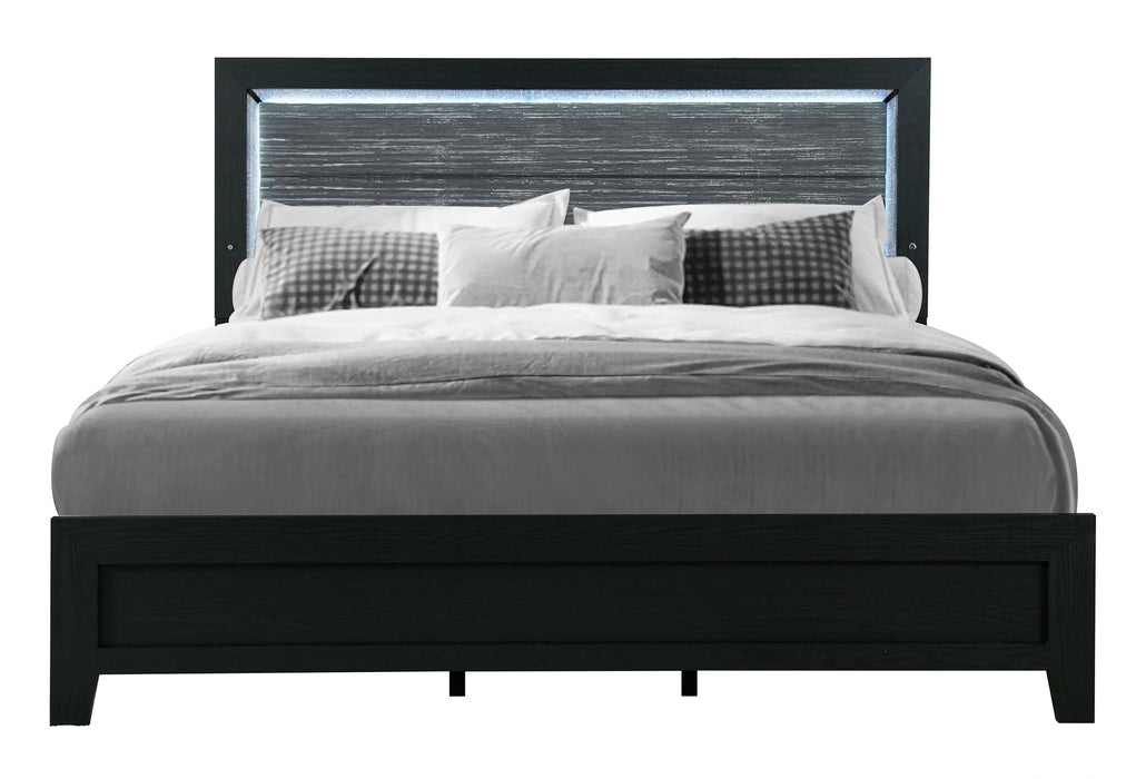 Reid Black Bed Group with LED