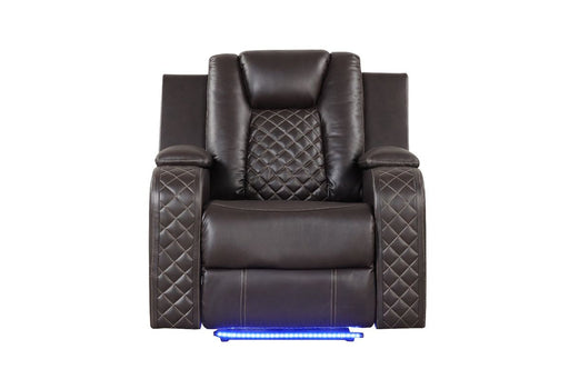 Galaxy Home Benz LED & Power Recliner Chair in Brown image