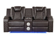 Galaxy Home Benz LED & Power Reclining Loveseat in Brown image