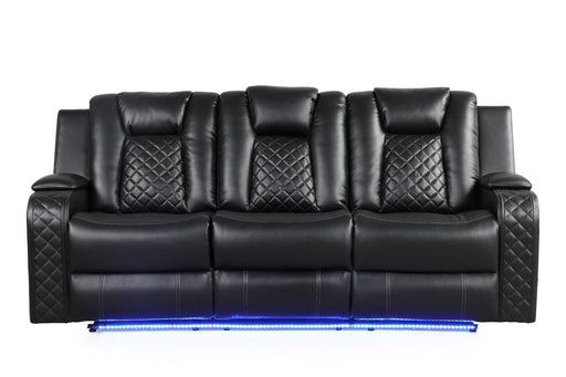 Galaxy Home Benz LED & Power Reclining Sofa in Black image