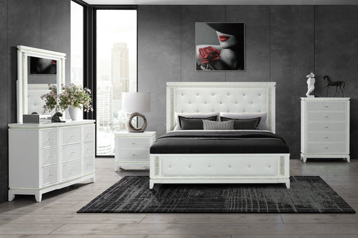 Alina White Bed Group with LED, Cooler, Speaker and USB