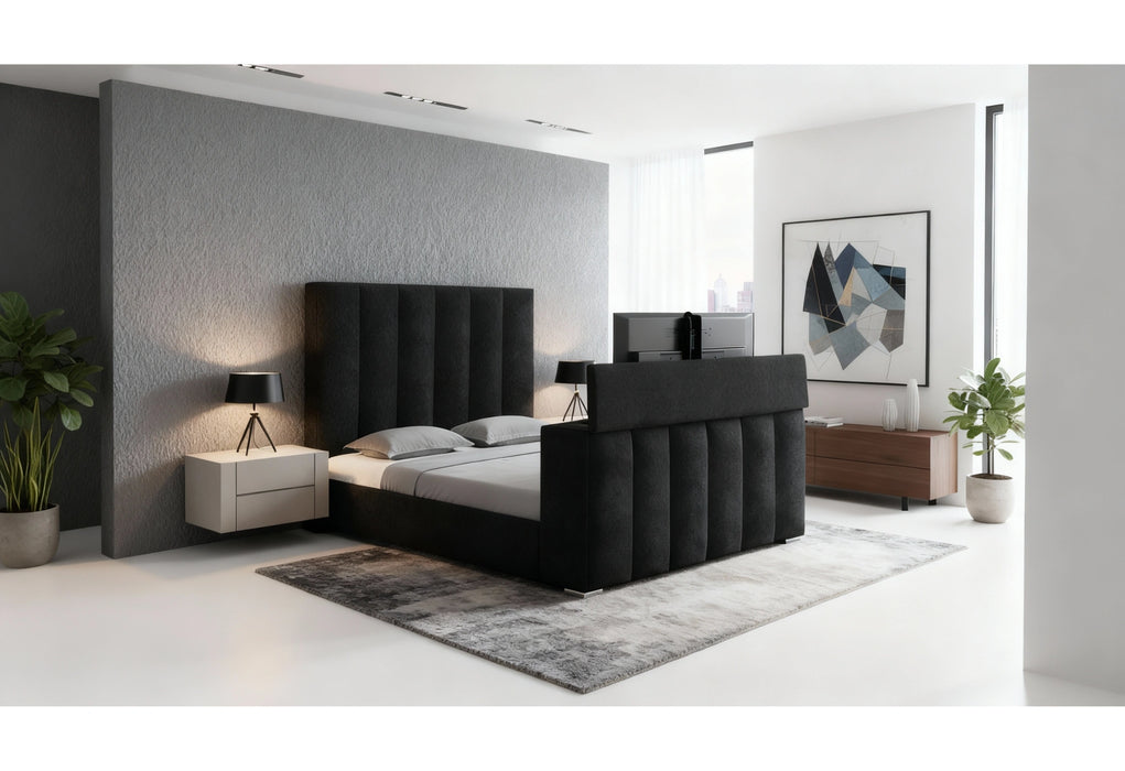 Serenity Bed with Speaker, TV Lift and Fireplace