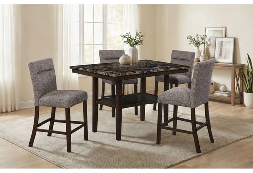 D4355 Brown Bar Table with 4 Bar Stools